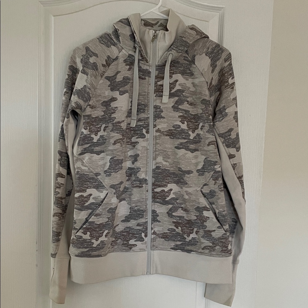 Athleta Camo Zip-Up Hoodie - Gray - like new